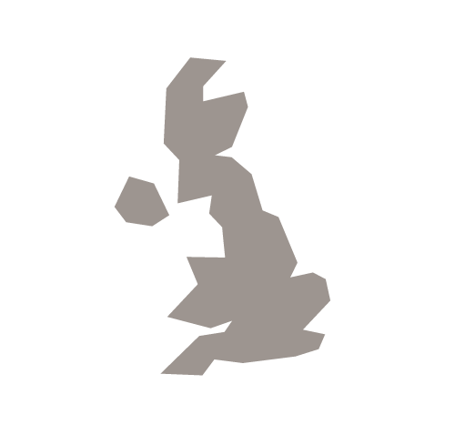 UK nationwide motorbike delivery map outline icon