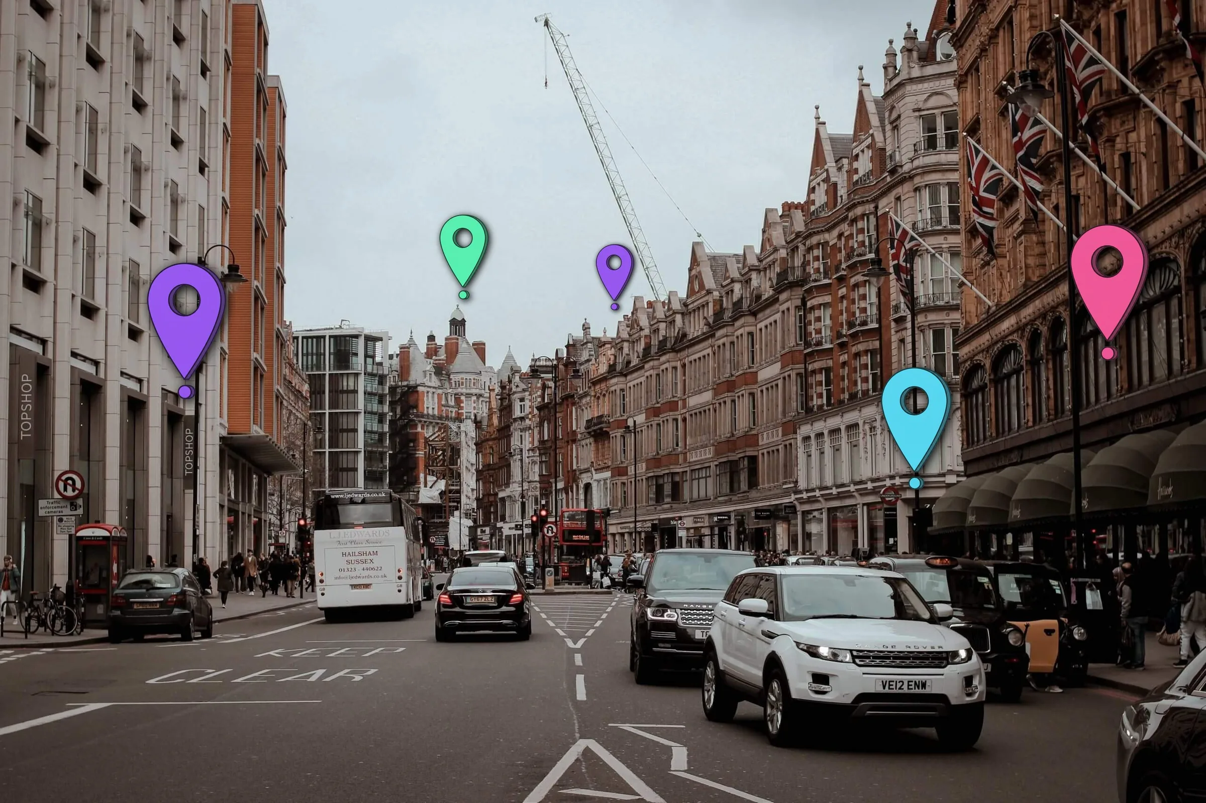 Same day courier London &mdash; Gophr courier destinations mapped across central London